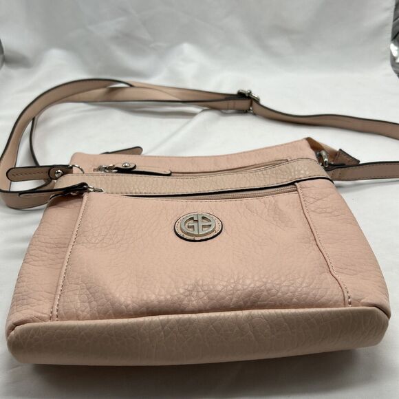 Giani Bernini Pebbled Faux Leather Crossbody Pink Bag Silver Hardware‎ - Picture 4 of 16